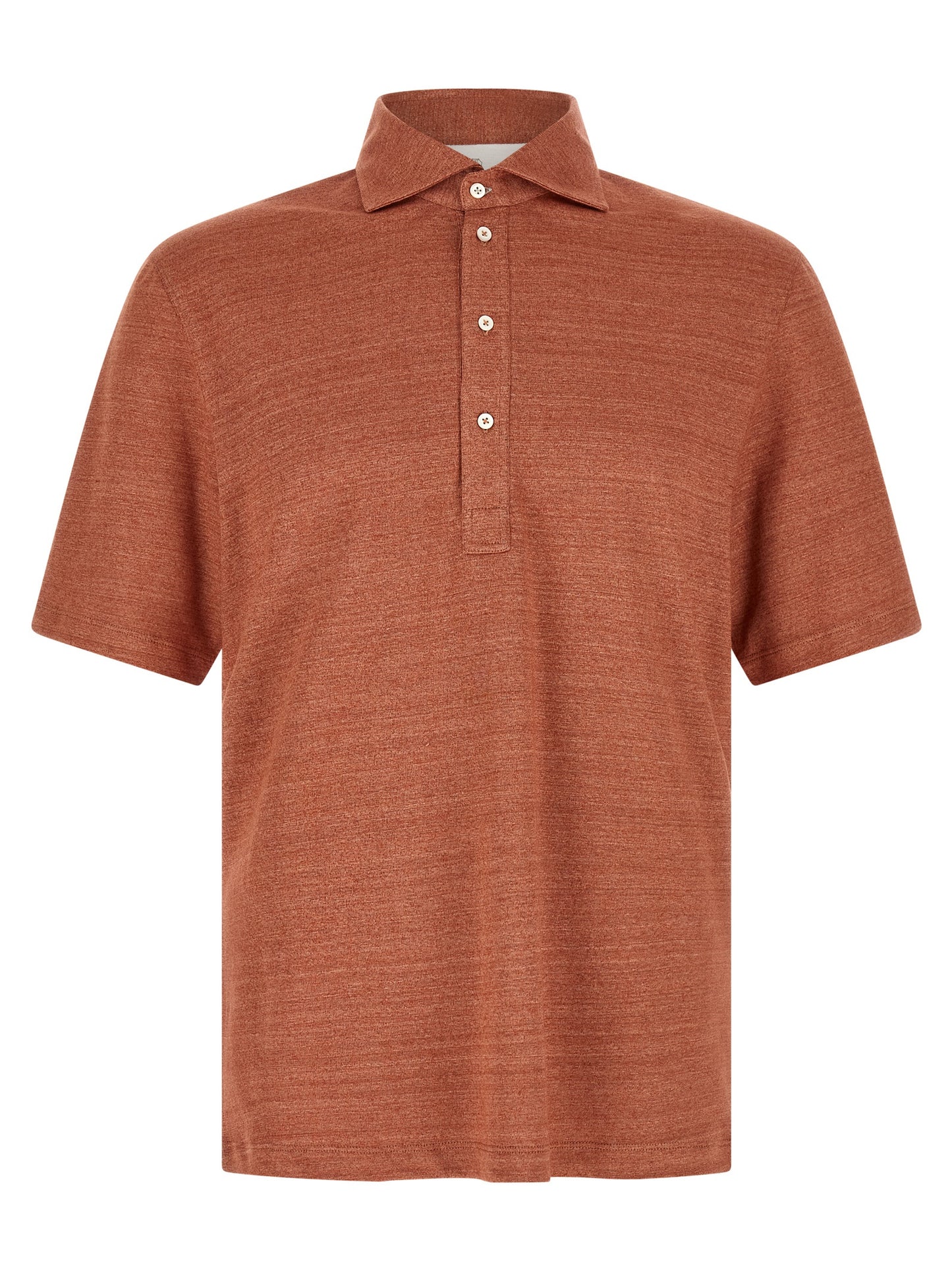 Orange Linen Polo Shirt