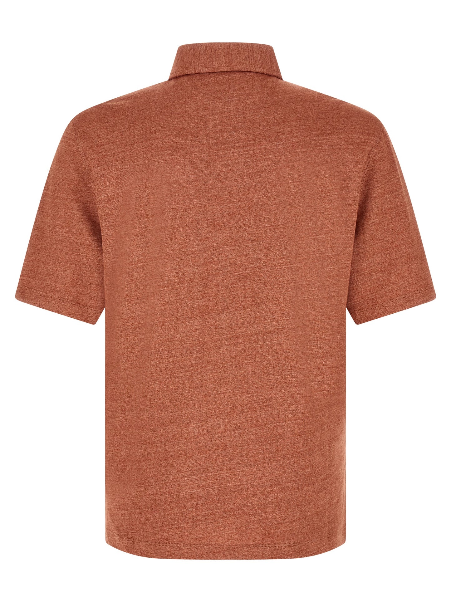 Orange Linen Polo Shirt