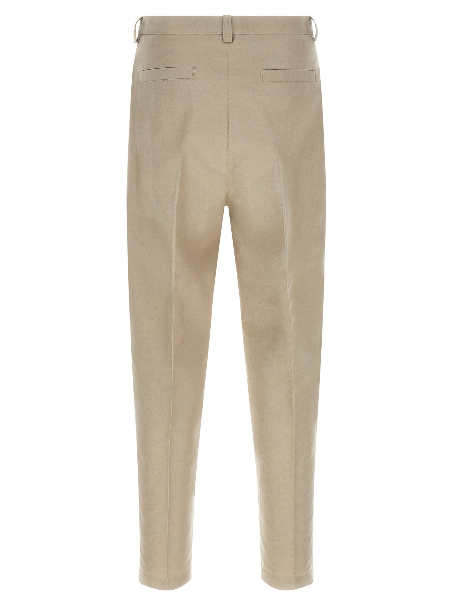 Brown Cotton Casual Pants