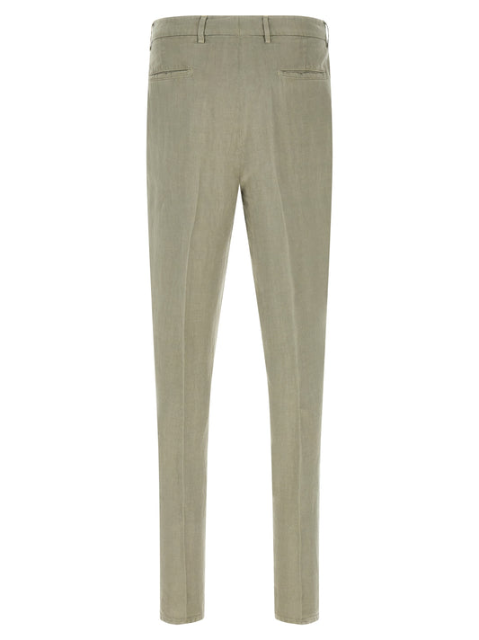 Bicolor Linen Casual Pants