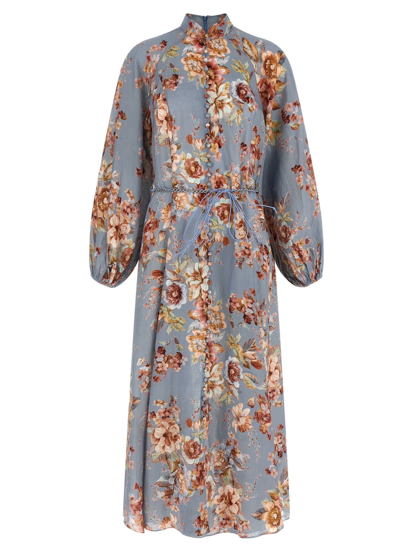 Blue Linen Long Dress