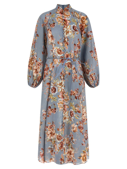 Blue Linen Long Dress