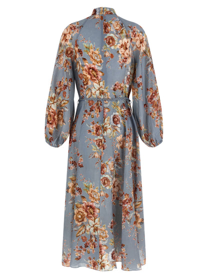 Blue Linen Long Dress