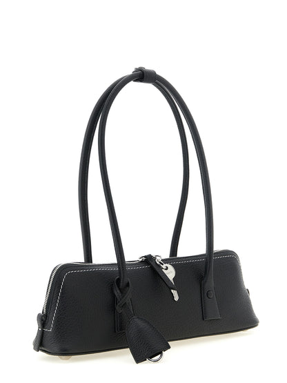 Black Calfskin Shoulder Bag