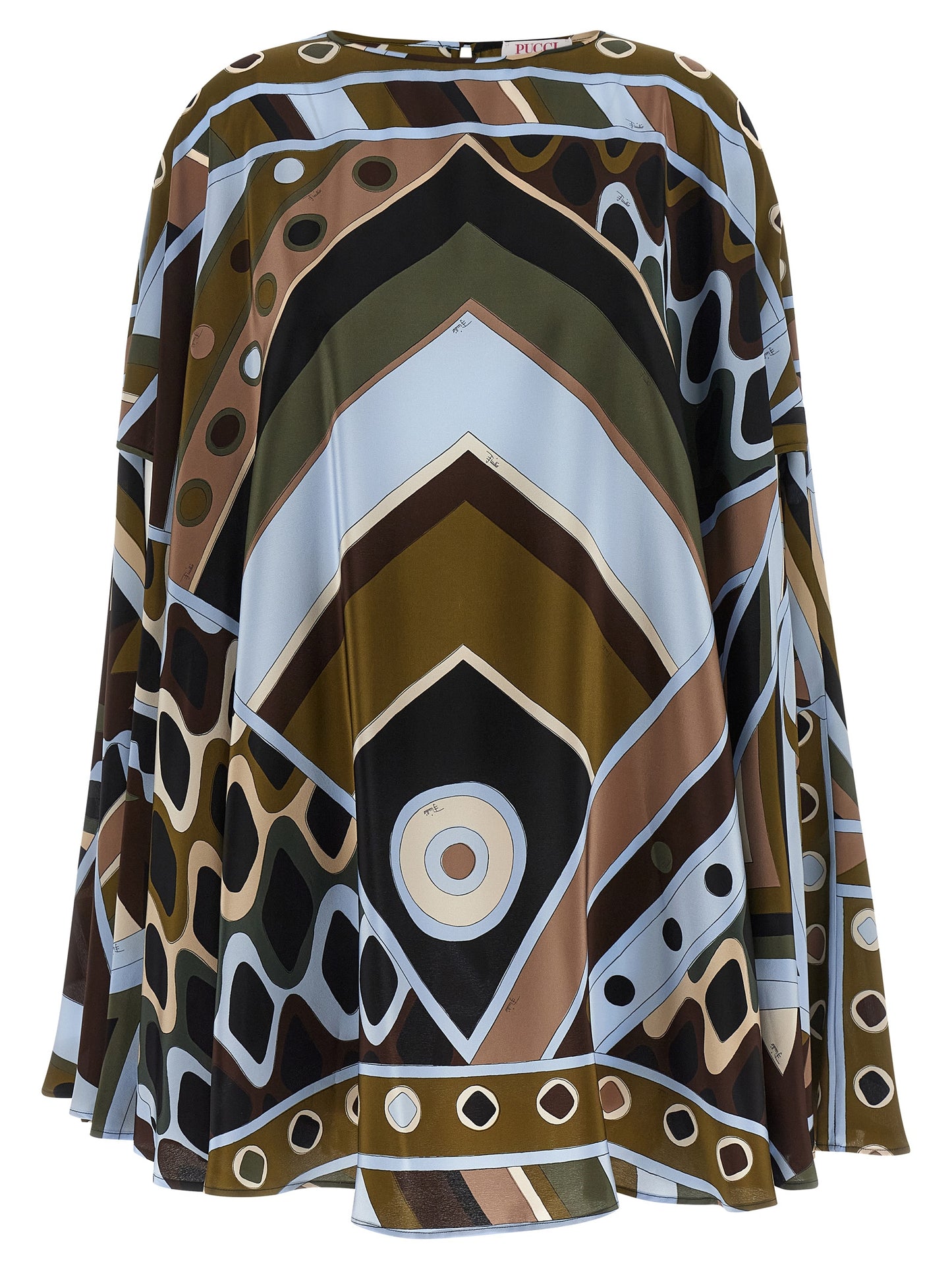 Multicolor Silk Short Dress