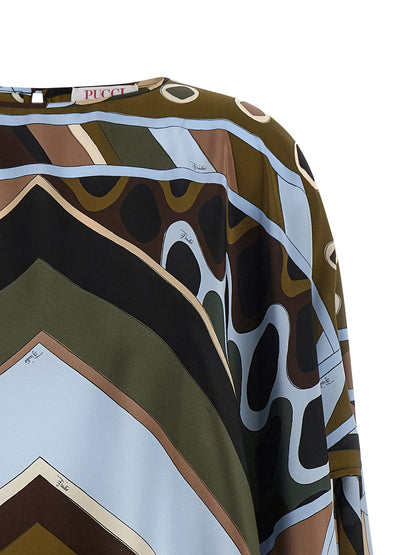 Multicolor Silk Short Dress