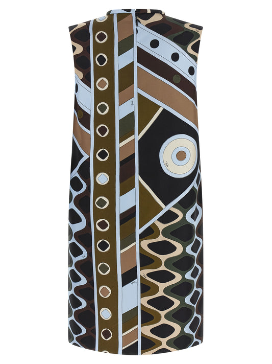Multicolor Silk Short Dress
