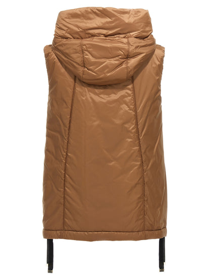 Brown Polyester Sleeveless Jacket