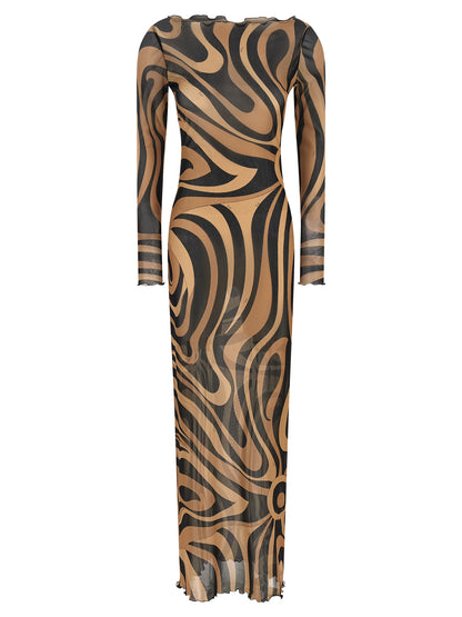 Multicolor Polyamide Long Dress
