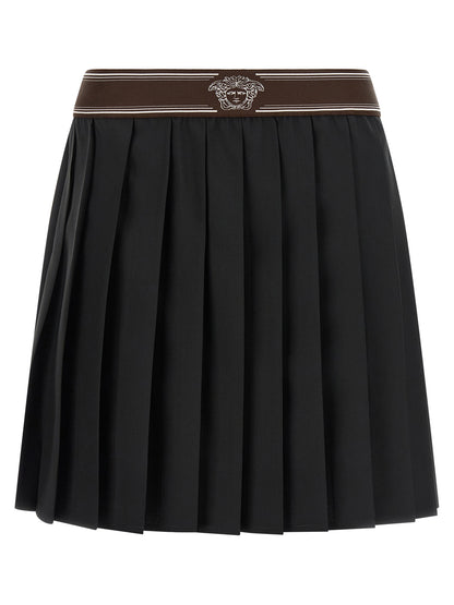 Black Wool Long Skirt