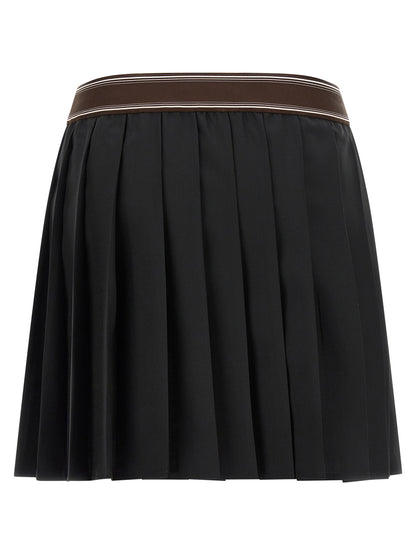 Black Wool Long Skirt