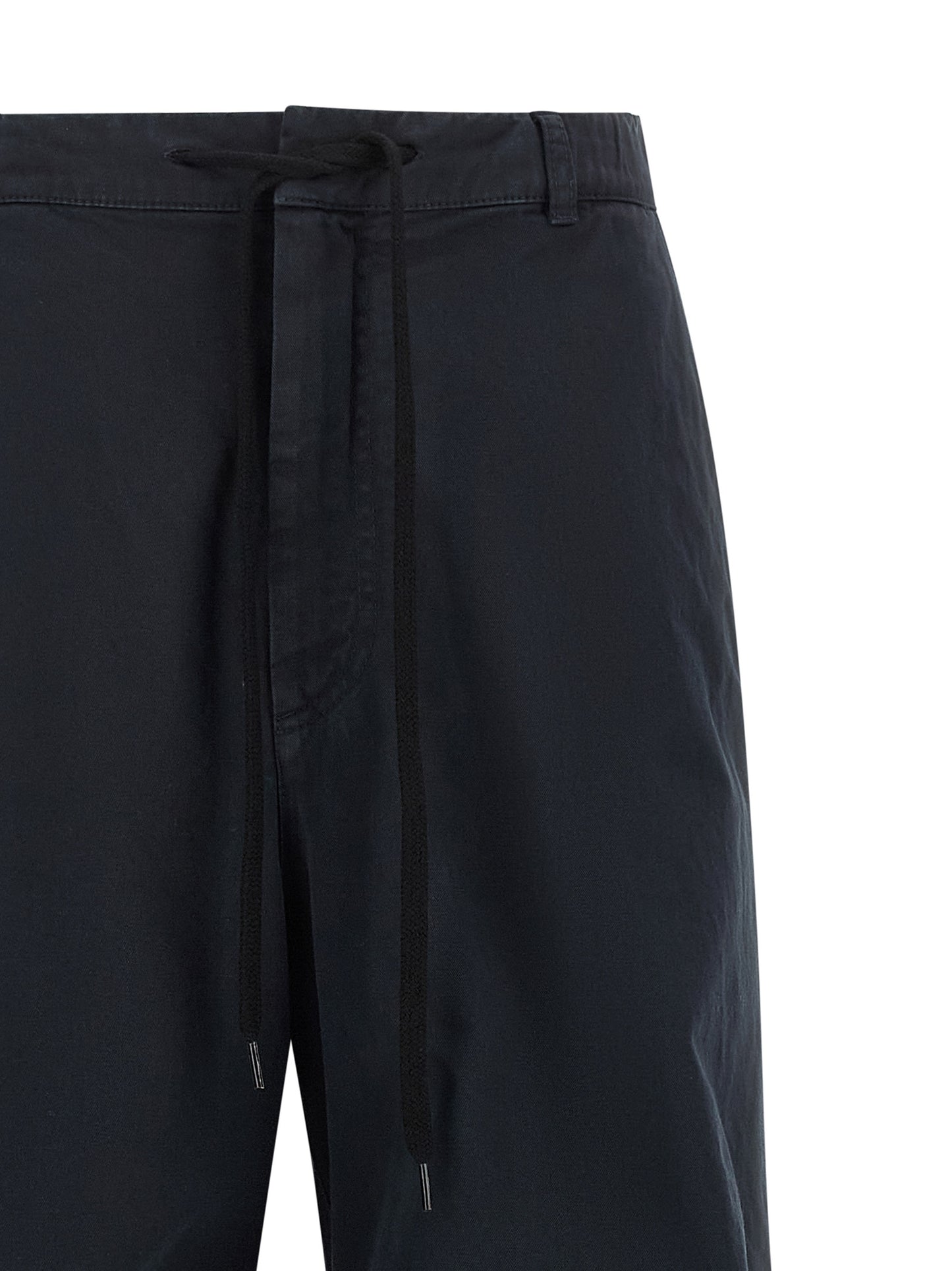 Blue Cotton Casual Pants
