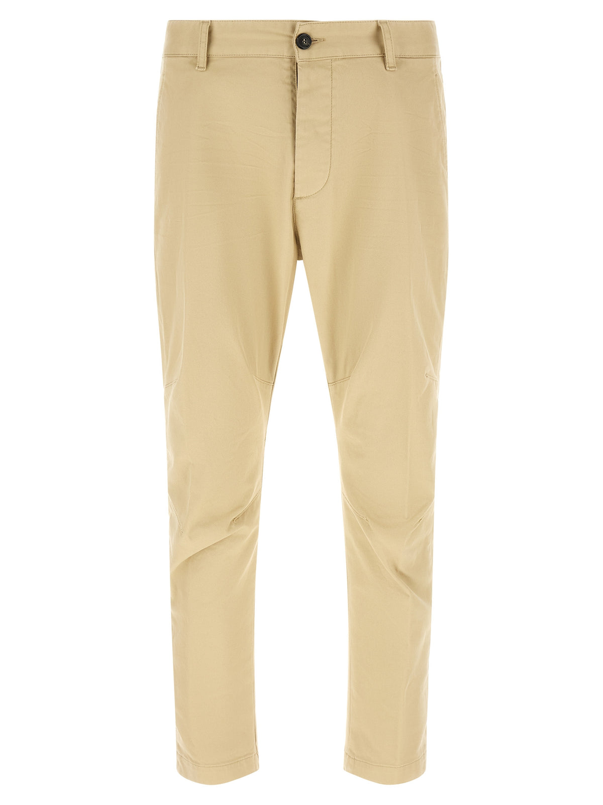 Beige Cotton Cargo Pants