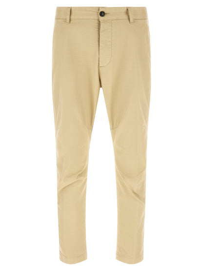 Beige Cotton Cargo Pants
