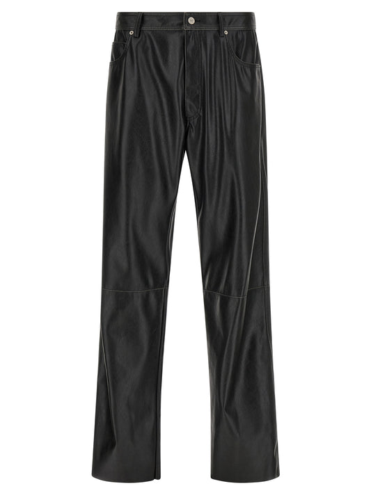 Black Polyester Casual Pants