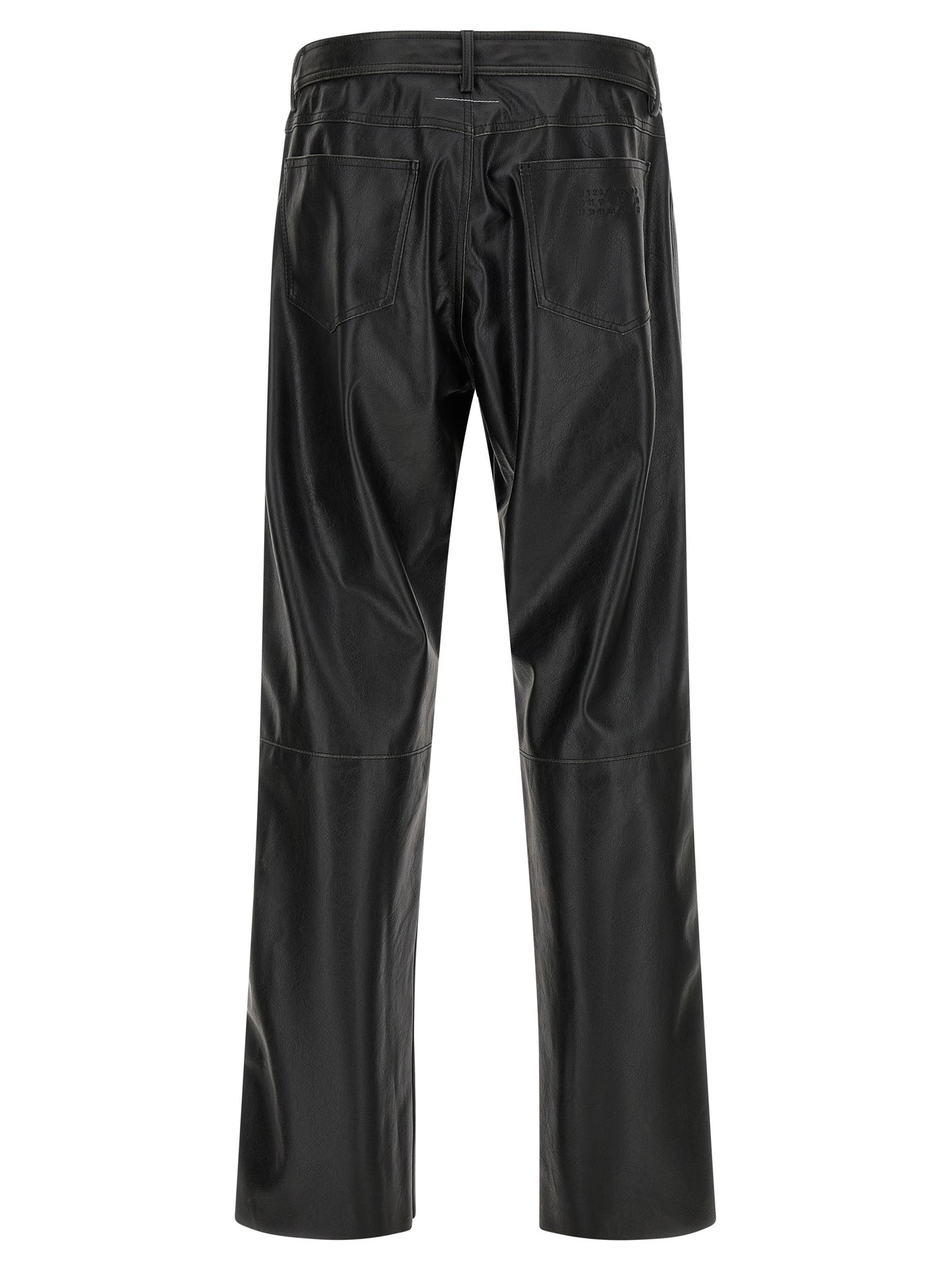 Black Polyester Casual Pants