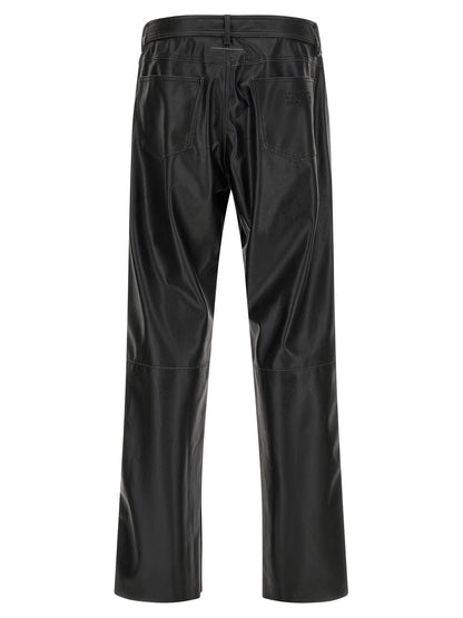 Black Polyester Casual Pants