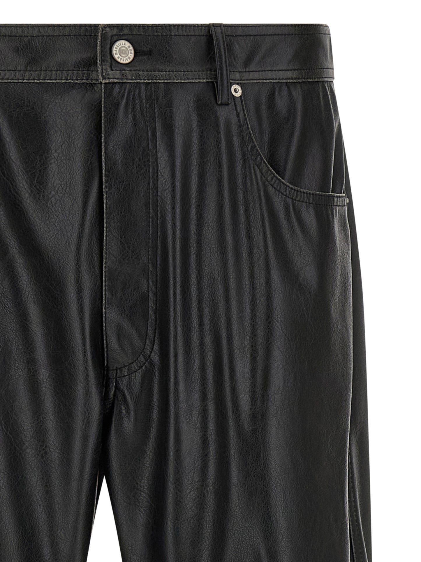 Black Polyester Casual Pants