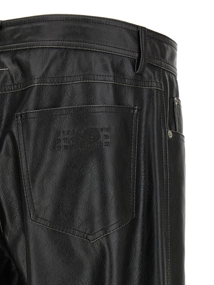 Black Polyester Casual Pants