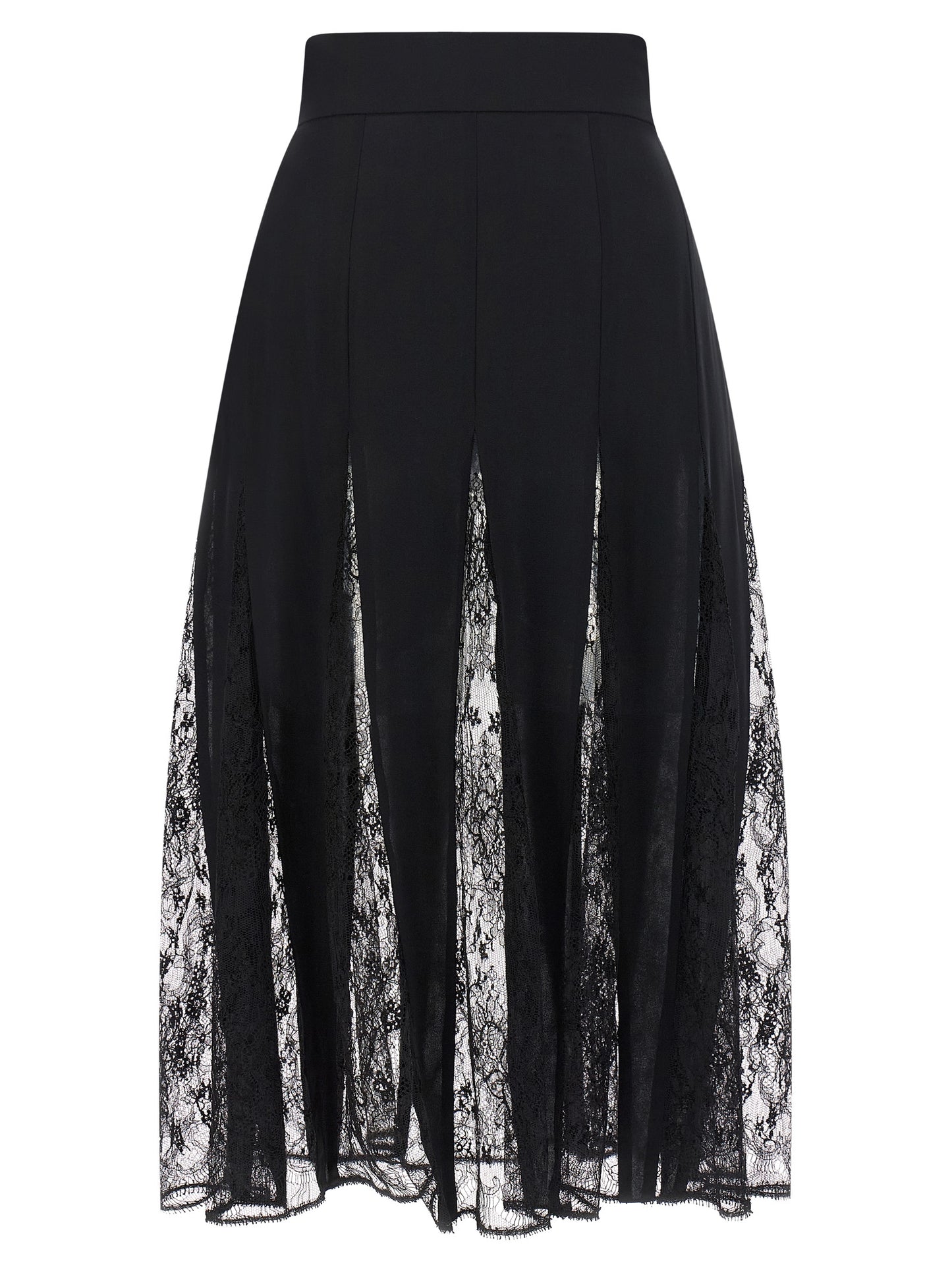 Black Silk Midi Skirt