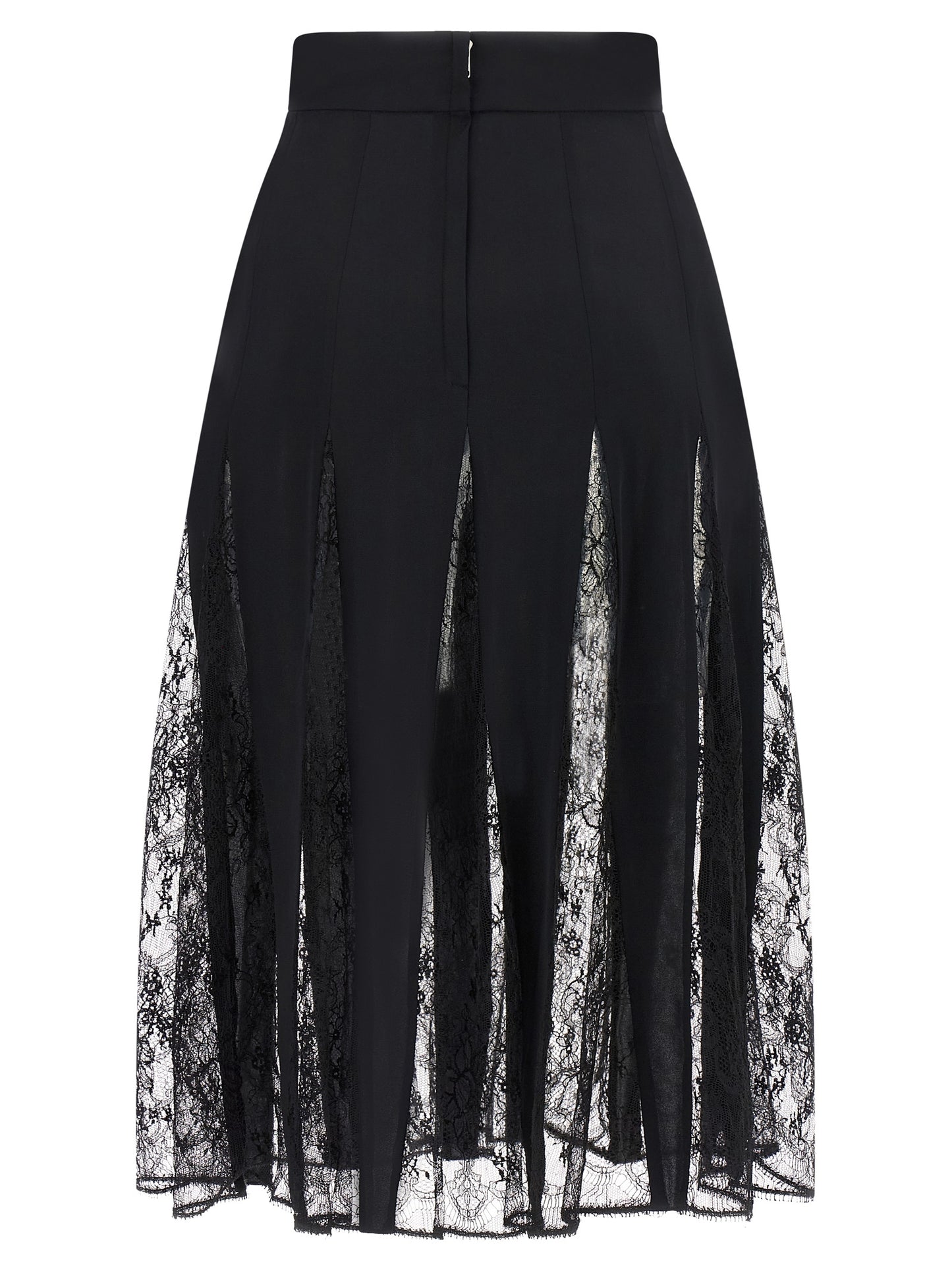 Black Silk Midi Skirt