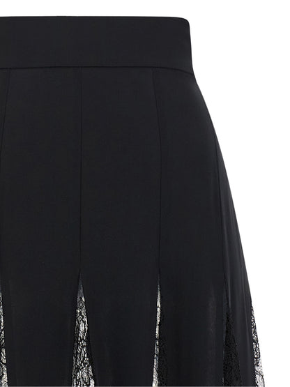 Black Silk Midi Skirt