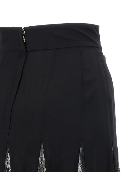 Black Silk Midi Skirt