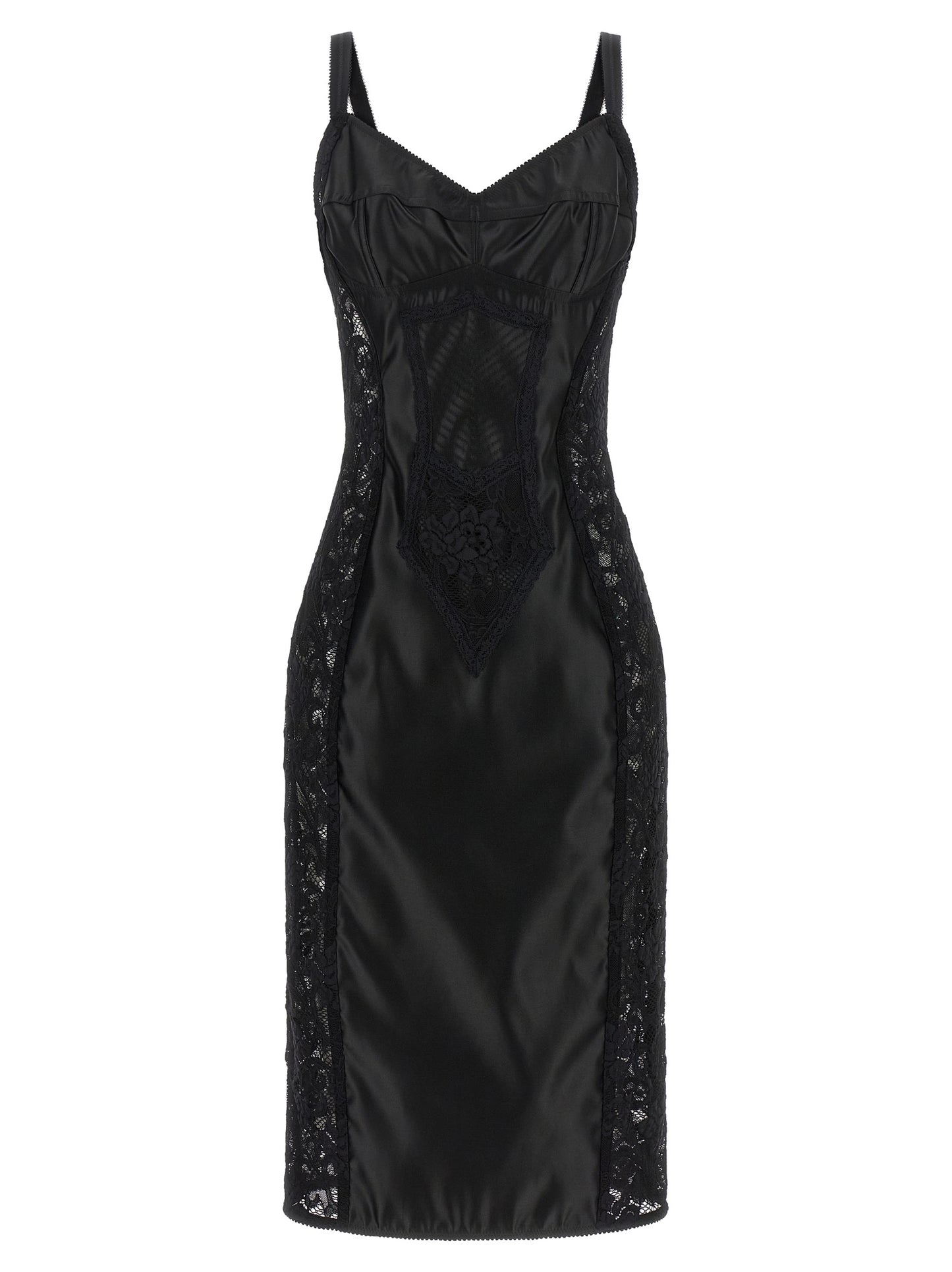 Black Polyamide Midi Dress