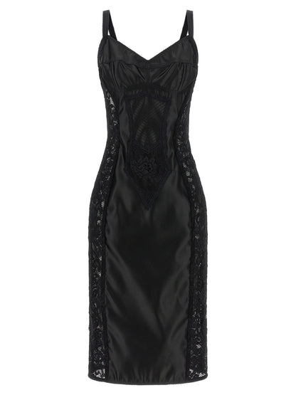 Black Polyamide Midi Dress