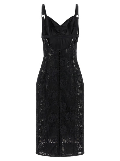 Black Polyamide Midi Dress