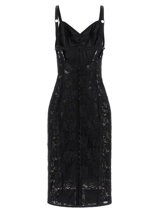 Black Polyamide Midi Dress