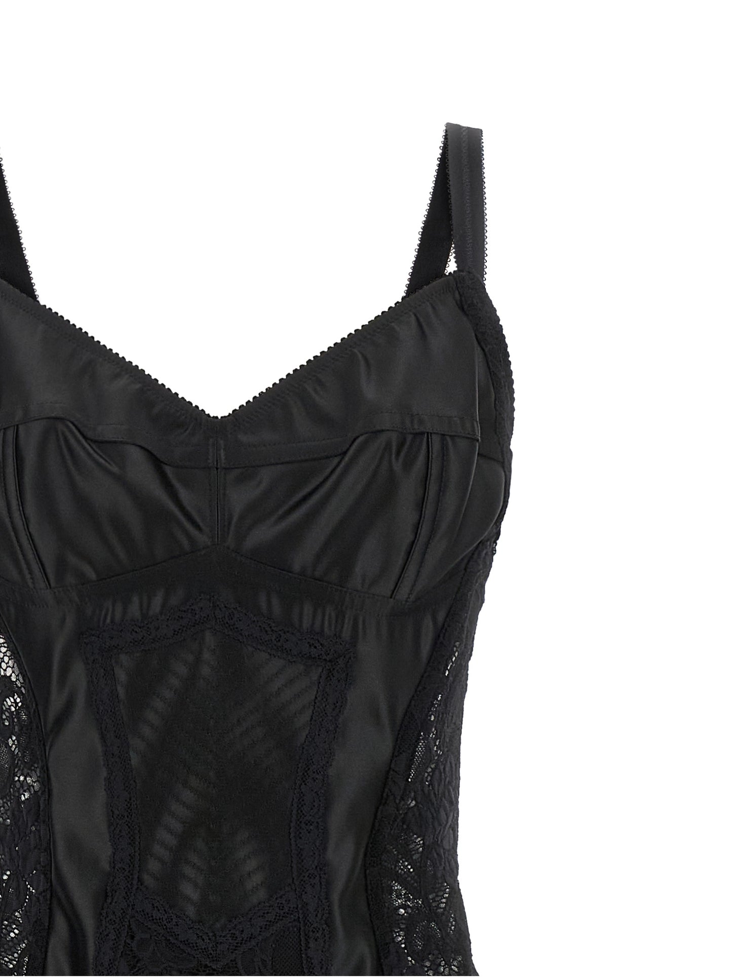 Black Polyamide Midi Dress