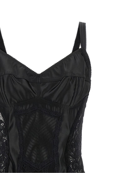 Black Polyamide Midi Dress