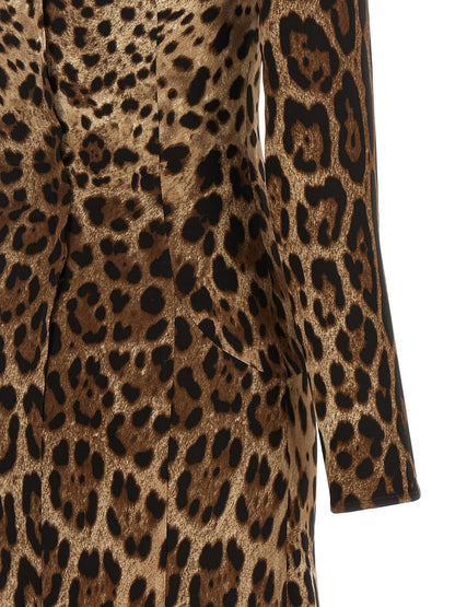 Brown Viscose Midi Dress