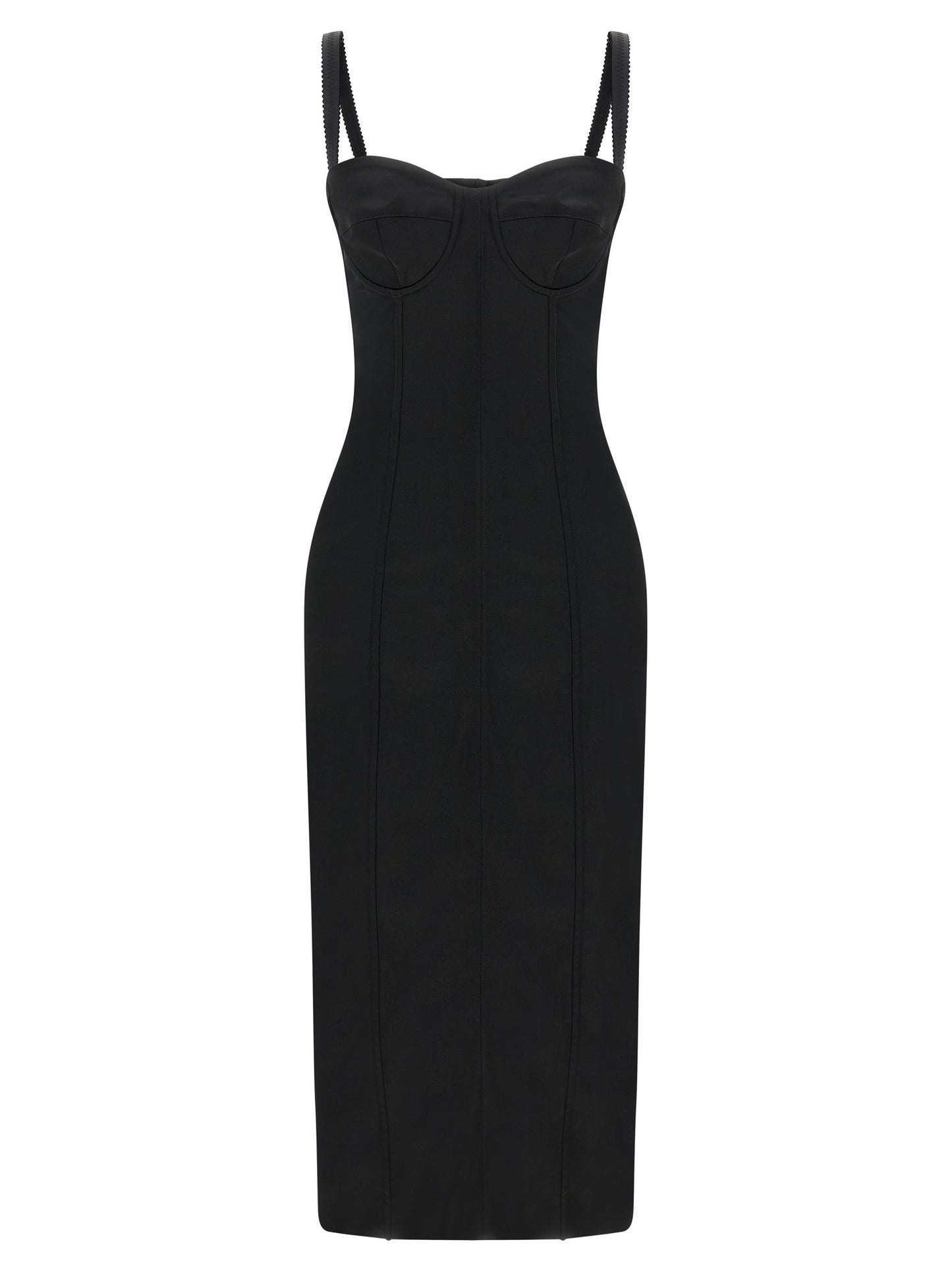 Black Acetate Midi Dress