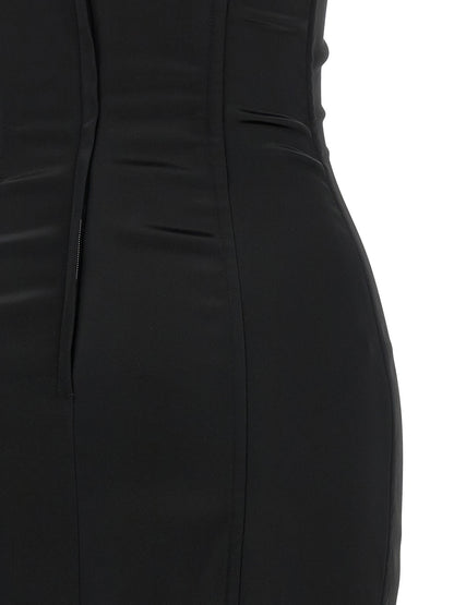 Black Acetate Midi Dress
