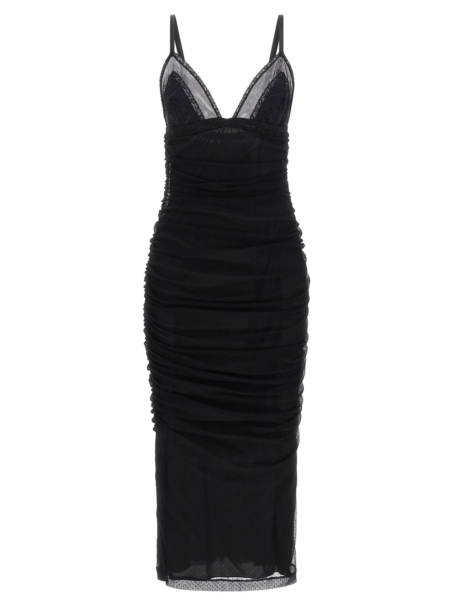 Black Polyamide Midi Dress