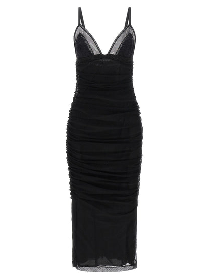 Black Polyamide Midi Dress