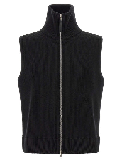Black Wool Sleeveles Sweater