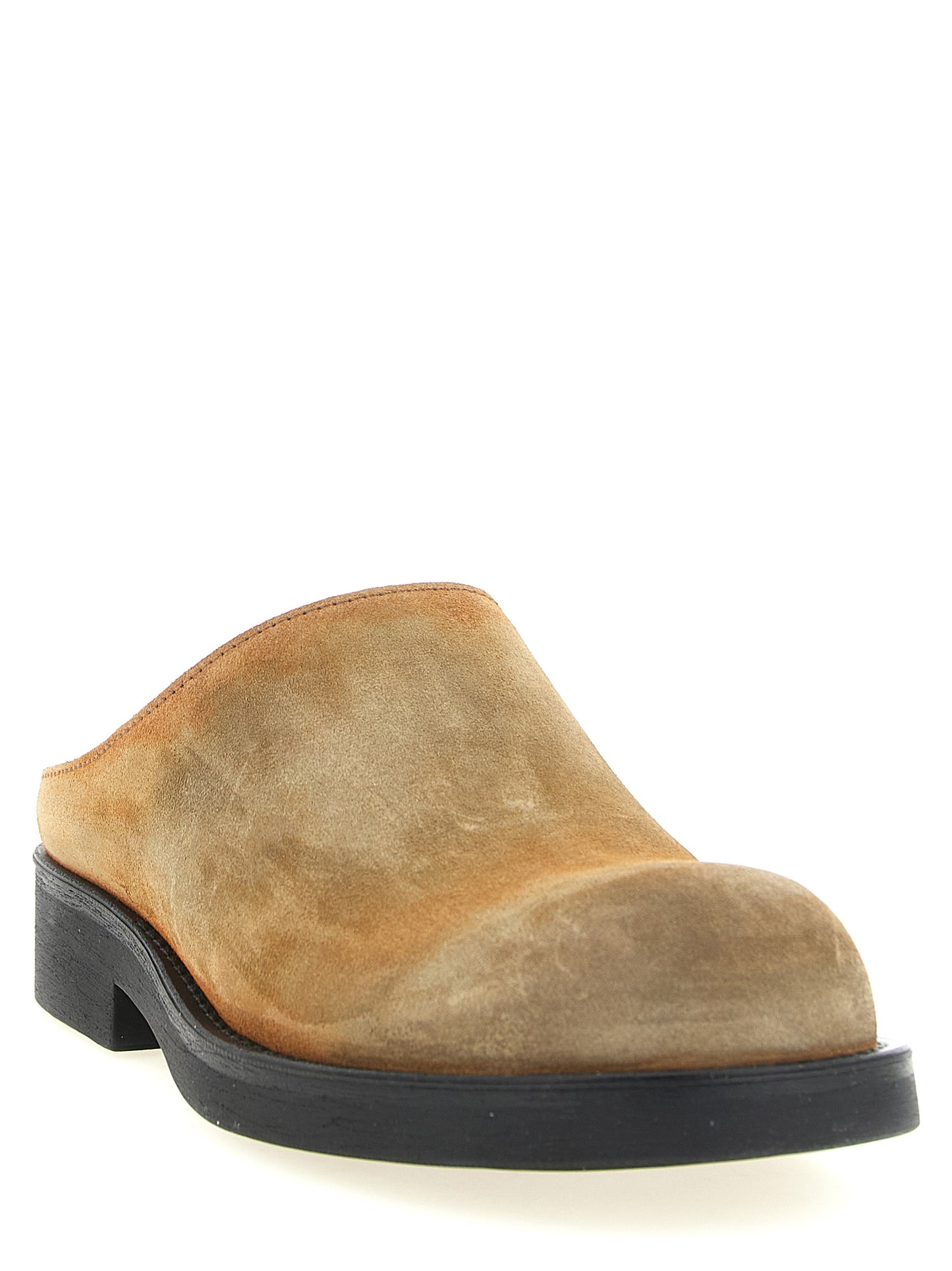 Beige Cowhide Mules