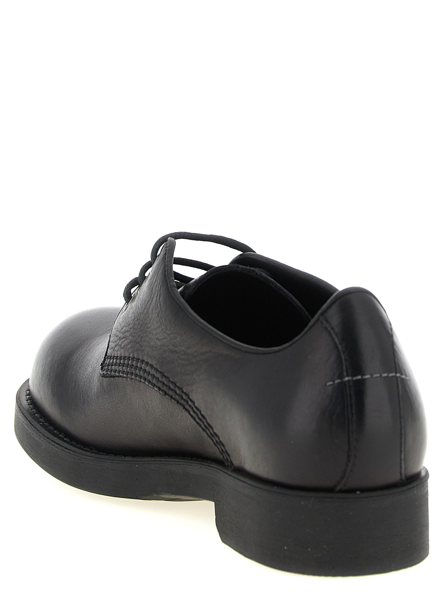 Black Cowhide Oxfords And Derbies
