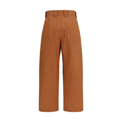 Orange Cotton Casual Pants