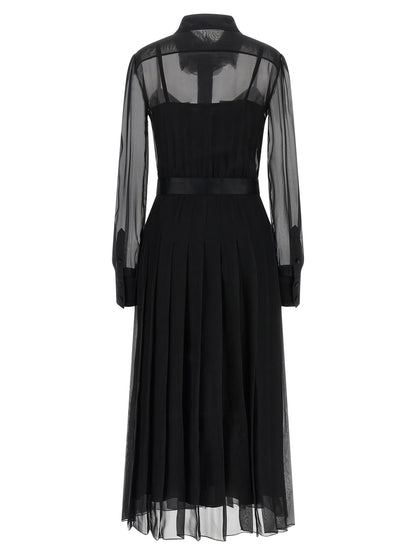 Black Silk Midi Dress