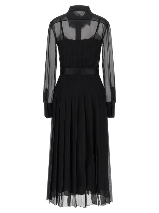 Black Silk Midi Dress