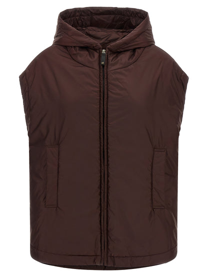 Bordeaux Polyester Sleeveless Jacket