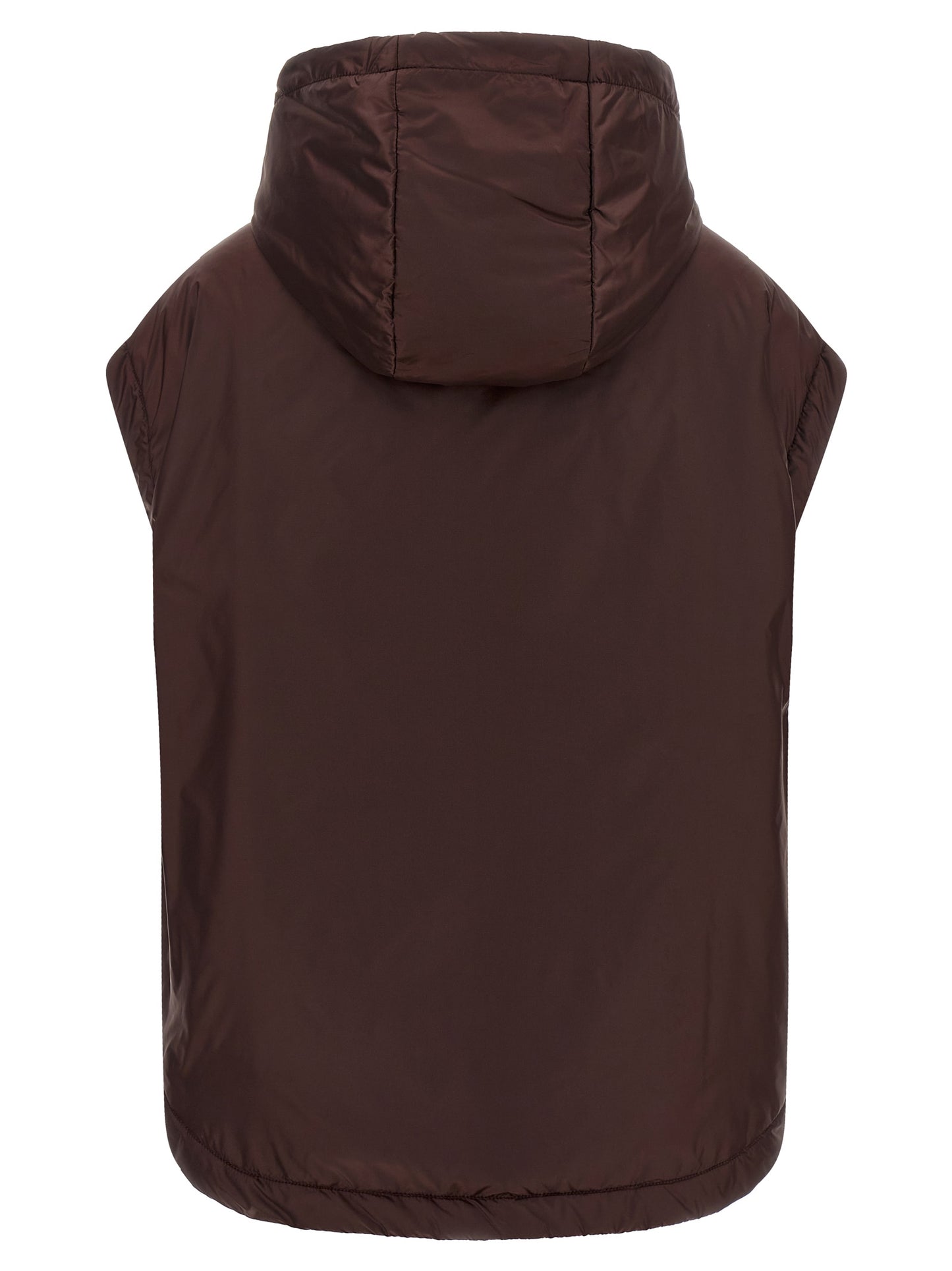 Bordeaux Polyester Sleeveless Jacket