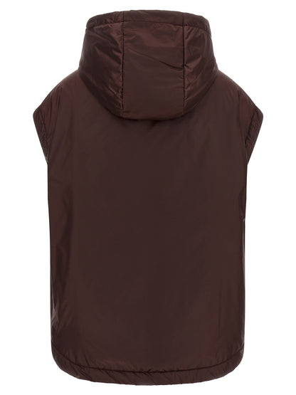 Bordeaux Polyester Sleeveless Jacket