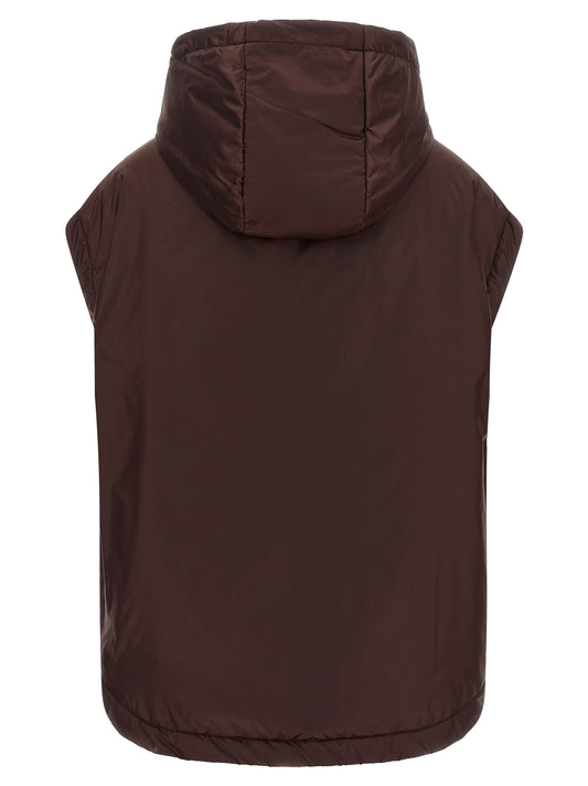 Bordeaux Polyester Sleeveless Jacket