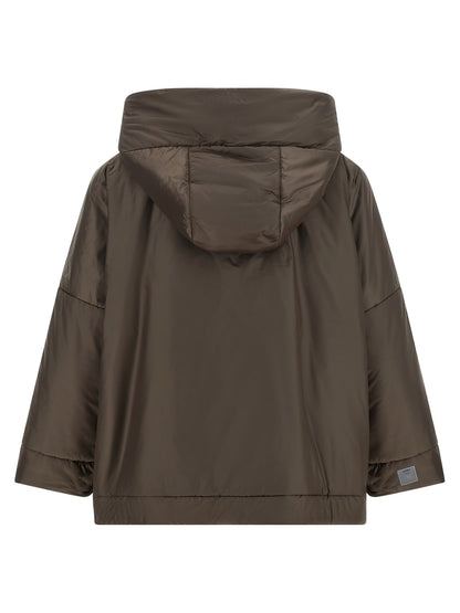Brown Polyester Shell Jacket