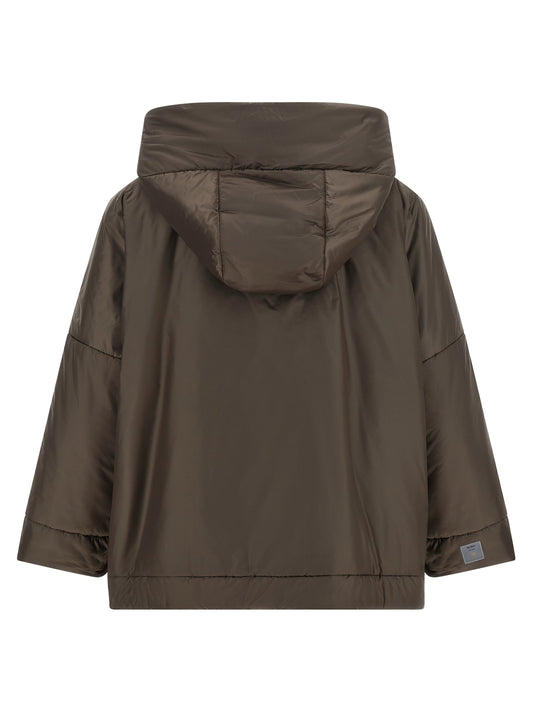 Brown Polyester Shell Jacket